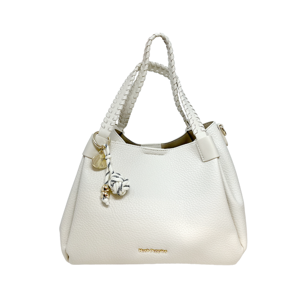 Cartera satchel Octavia para mujer color hueso
